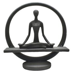 Adam & Friends Home Decor Yoga Meditation Circle Sculpture | 1-Piece | Black